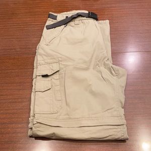 BC Clothing, Cargo active wear Pants with short zipper size XL/34